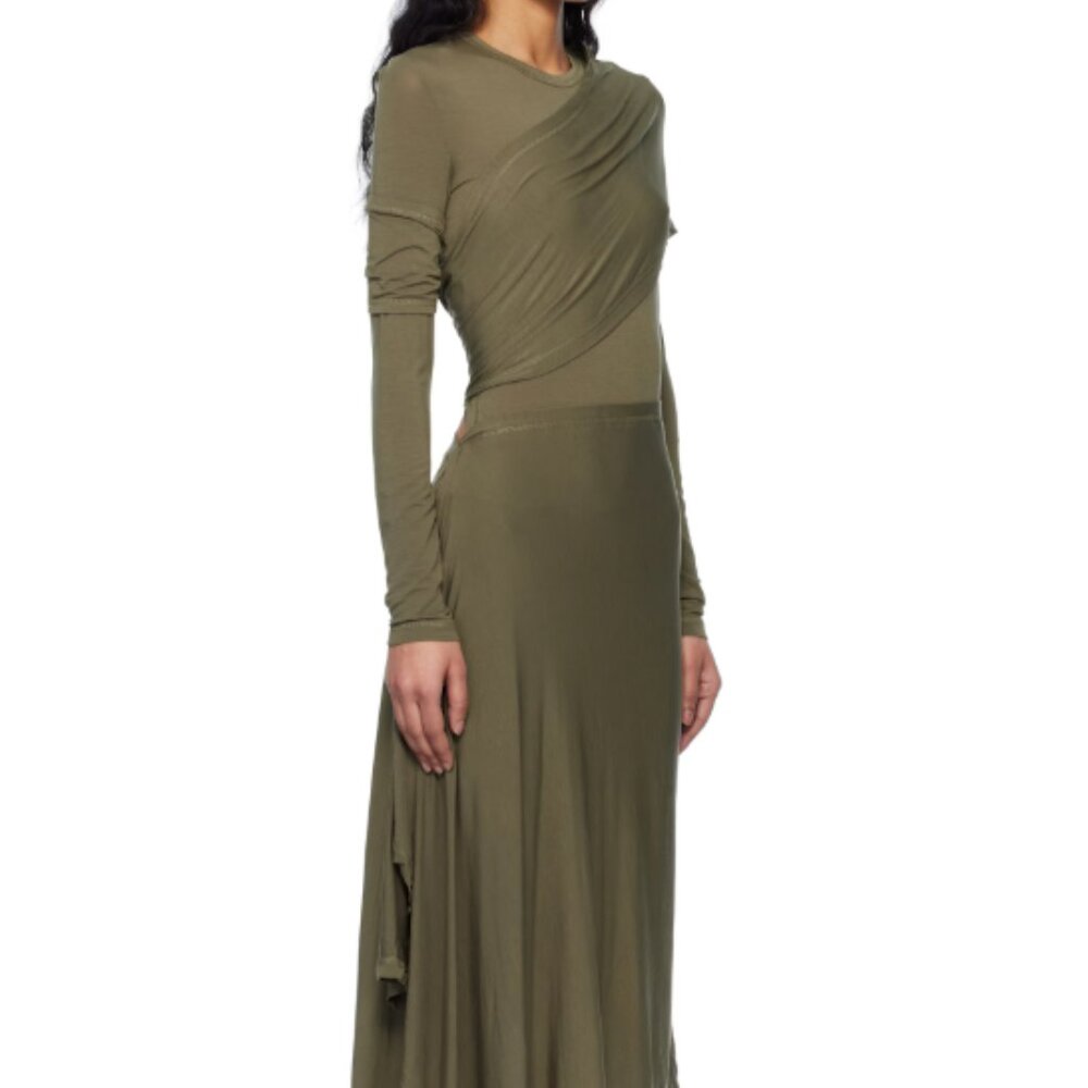 BNWT SS25 HELMUT LANG KHAKI PROTECTION MIDI DRESS L